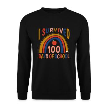 Rainbow 100th Day Survived 100 Days Of School - Unisex Sweatshirt - black - Front - Alina (178cm) & Michal (187cm)