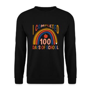 Rainbow 100th Day Completed 100 Days Of School - Unisex Sweatshirt - black - Front - Alina (178cm) & Michal (187cm)