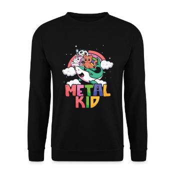 Requin Licorne Panda Chat Amour Musique Rock Métal Enfant - Sweat-shirt Unisexe - noir - Devant - Alina (178cm) & Michal (187cm)