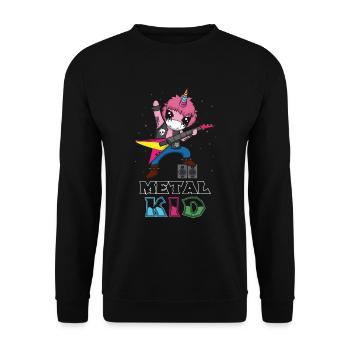 Rocker Licorne Guitare Métal Kid Musique Heavy Rock - Sweat-shirt Unisexe - noir - Devant - Alina (178cm) & Michal (187cm)