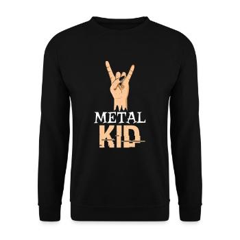 Rock Hand Music Lover Guitarist Rocker Metal Kid - Unisex Pullover - Schwarz - Vorne - Alina (178cm) & Michal (187cm)