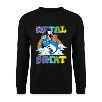 Licorne Requin Panda Chat Amour Musique Rock Métal - Sweat-shirt Unisexe - noir - Devant - Alina (178cm) & Michal (187cm)