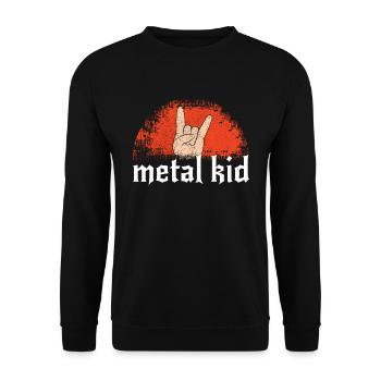 Rocker Sign Rock Hand Music Lover Little Metal Kid - Unisex Sweatshirt - black - Front - Alina (178cm) & Michal (187cm)