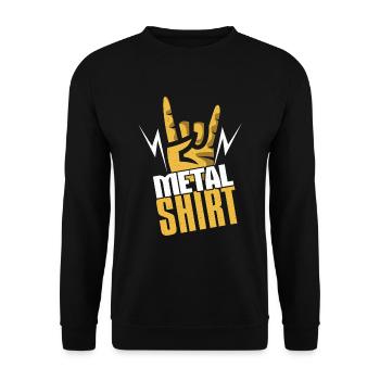 Rock Sign Rocker Hand Metal Love Metal Lover - Unisex Pullover - Schwarz - Vorne - Alina (178cm) & Michal (187cm)