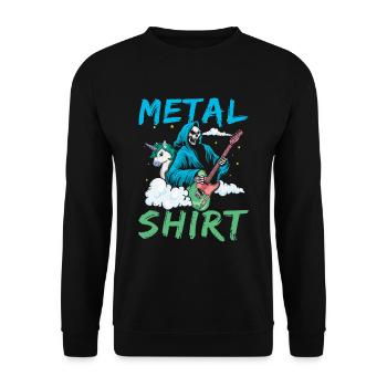 Grim Bone Unicorn Guitare Metal Musique Heavy - Sweat-shirt Unisexe - noir - Devant - Alina (178cm) & Michal (187cm)