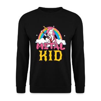 Guitare Licorne Arc-en-ciel Métal Musique Heavy Rock - Sweat-shirt Unisexe - noir - Devant - Alina (178cm) & Michal (187cm)