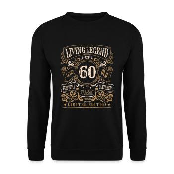 Rétro Vintage Naissance Whisky Age 60 ans - Sweat-shirt Unisexe - noir - Devant - Alina (178cm) & Michal (187cm)