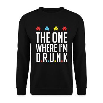 Bier betrunken Paddy Shamrock Saint Patrick Tag - Unisex Pullover - Schwarz - Vorne - Alina (178cm) & Michal (187cm)
