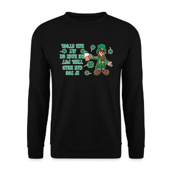 Drôle d’ivrogne Paddy Shamrock Saint Patrick Day - Sweat-shirt Unisexe - noir - Devant - Alina (178cm) & Michal (187cm)