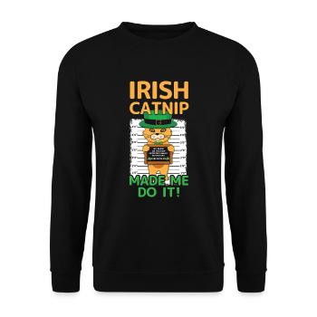 Chat drôle en colère Bonne fête de la Saint-Patrick - Sweat-shirt Unisexe - noir - Devant - Alina (178cm) & Michal (187cm)