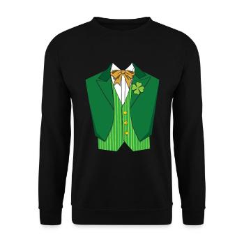 Costume Saint Paddy Shamrock Saint Patricks - Unisex Sweatshirt - black - Front - Alina (178cm) & Michal (187cm)