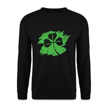 Silhouette trèfle chance Bonne Saint-Patrick - Sweat-shirt Unisexe - noir - Devant - Alina (178cm) & Michal (187cm)