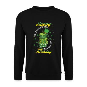 Oui Mon gâteau de naissance Trèfle Trèfle Saint Patrick - Sweat-shirt Unisexe - noir - Devant - Alina (178cm) & Michal (187cm)