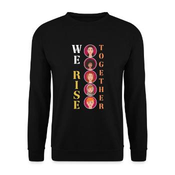 Gleichberechtigung Internationaler Frauentag steigt Feminismus - Unisex Pullover - Schwarz - Vorne - Alina (178cm) & Michal (187cm)