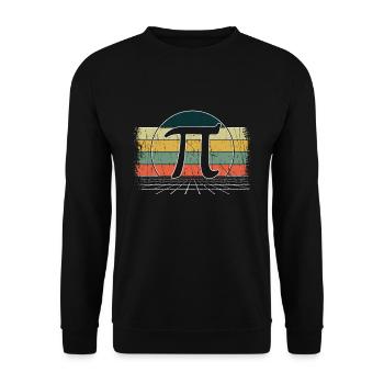 Retro March Math Holiday Mathematics Funny Pi - Unisex Sweatshirt - black - Front - Alina (178cm) & Michal (187cm)