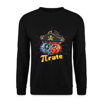 Liebe Pi Piraten Katze Mathe Urlaub Mathematik Pi Tag - Unisex Pullover - Schwarz - Vorne - Alina (178cm) & Michal (187cm)