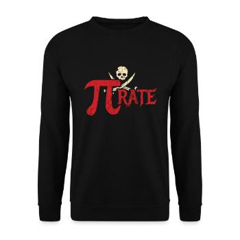 Awesome Pirate Pi Math Holiday Mathematics Pi Day - Unisex Pullover - Schwarz - Vorne - Alina (178cm) & Michal (187cm)