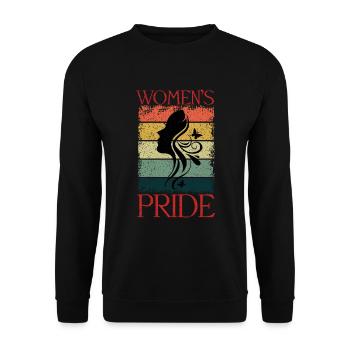 Retro Womens Pride International Womens Day - Unisex Sweatshirt - black - Front - Alina (178cm) & Michal (187cm)