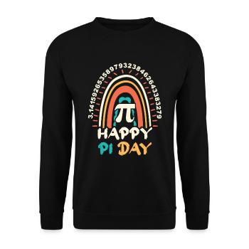 Vintage Pi Mathe Urlaub Mathematik Groovy Pi Tag - Unisex Pullover - Schwarz - Vorne - Alina (178cm) & Michal (187cm)