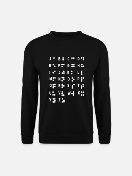 Buchstaben-Braille-Sprache Braille-Alphabet - Unisex Pullover - Schwarz
