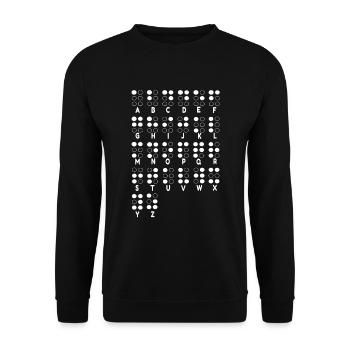 Blindness Letter Braille Language Braille Alphabet - Unisex Sweatshirt - black - Front - Alina (178cm) & Michal (187cm)