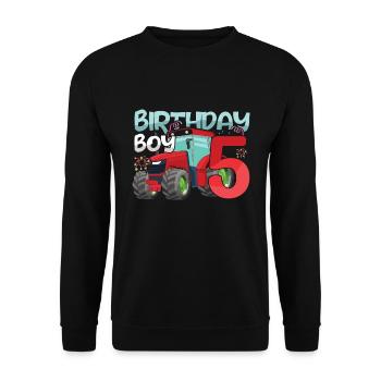 5 Jahre alter Kinder Truck Farm Farmer Traktor - Unisex Pullover - Schwarz - Vorne - Alina (178cm) & Michal (187cm)