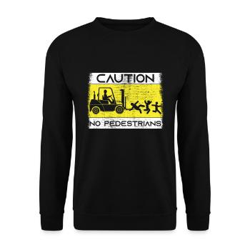 Caution Forklift Driver Trucker Forklift Operator - Unisex Sweatshirt - black - Front - Alina (178cm) & Michal (187cm)