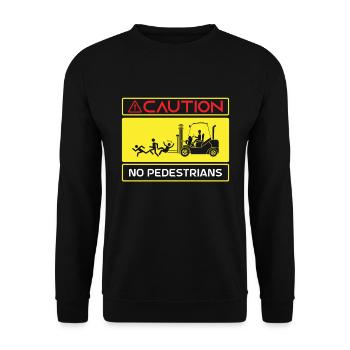 Caution Forklift Driver Truck Forklift Operator - Unisex Sweatshirt - black - Front - Alina (178cm) & Michal (187cm)