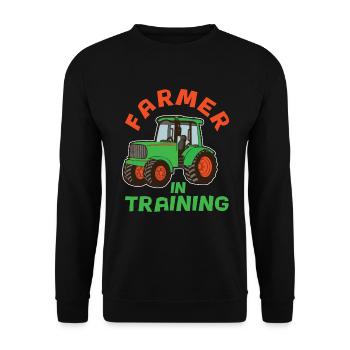 Landwirt in Ausbildung Traktor LKW Ranch Farm - Unisex Pullover - Schwarz - Vorne - Alina (178cm) & Michal (187cm)