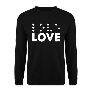 Love Heart Braille Alphabet Braille Sprache - Unisex Pullover - Schwarz - Vorne - Alina (178cm) & Michal (187cm)