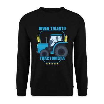 Junger talentierter Traktorfahrer liebt Bauern - Unisex Pullover - Schwarz - Vorne - Alina (178cm) & Michal (187cm)