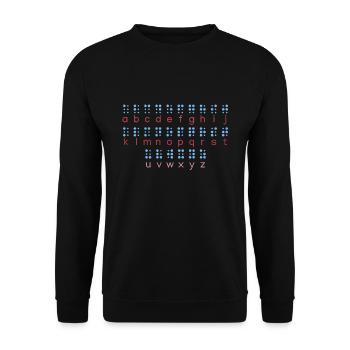 Braille-Sprache Braille-Alphabet lernen - Unisex Pullover - Schwarz - Vorne - Alina (178cm) & Michal (187cm)