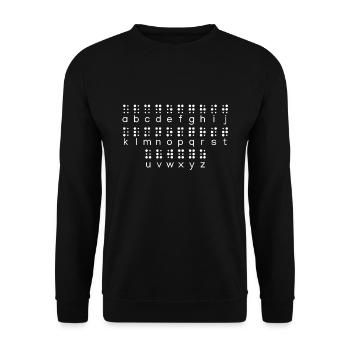 Awareness Braille Sprache Braille-Alphabet - Unisex Pullover - Schwarz - Vorne - Alina (178cm) & Michal (187cm)