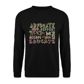 Puzzle Advocate Accept Educate Autism Awareness - Unisex Sweatshirt - black - Front - Alina (178cm) & Michal (187cm)