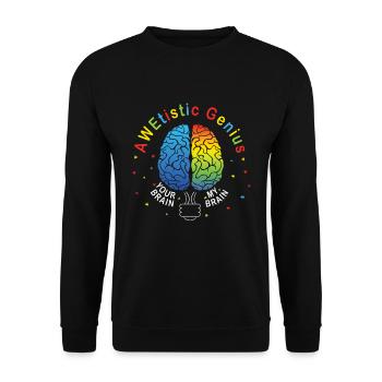My Brain Genius Colorful Puzzle Autism Awareness - Unisex Sweatshirt - black - Front - Alina (178cm) & Michal (187cm)