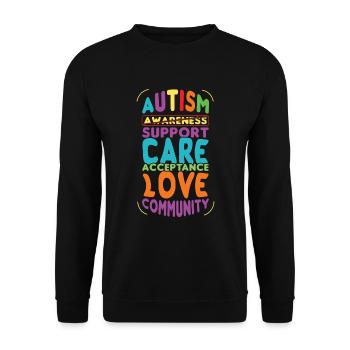 Acceptance Love Colorful Puzzle Autism Awareness - Unisex Sweatshirt - black - Front - Alina (178cm) & Michal (187cm)