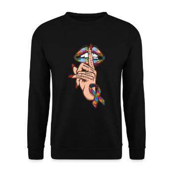 Ne jugez pas la sensibilisation à l’autisme au ruban de puzzle - Sweat-shirt Unisexe - noir - Devant - Alina (178cm) & Michal (187cm)