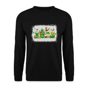 St. Patrick's Day with Gnome Coffee Lover - Unisex Sweatshirt - black - Front - Alina (178cm) & Michal (187cm)