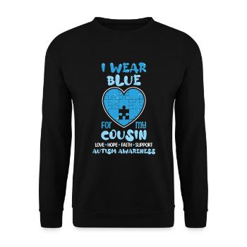 Wear Puzzle April Blue For Cousin Autism Awareness - Unisex Sweatshirt - black - Front - Alina (178cm) & Michal (187cm)