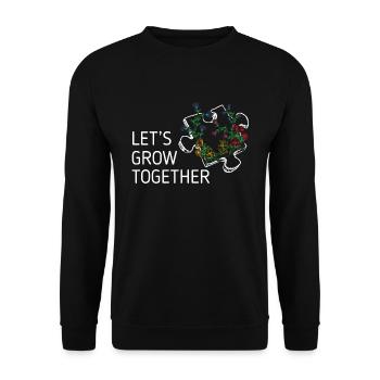 Gemeinsam wachsen spezielle Puzzle-Autismus-Bewusstsein - Unisex Pullover - Schwarz - Vorne - Alina (178cm) & Michal (187cm)