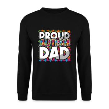 Proud Autism Dad Puzzle Colorful Autism Awareness - Unisex Sweatshirt - black - Front - Alina (178cm) & Michal (187cm)