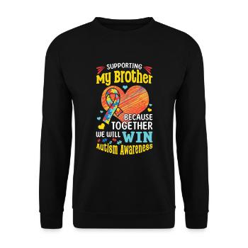 Soutenir mon frère ensemble Sensibilisation à l’autisme - Sweat-shirt Unisexe - noir - Devant - Alina (178cm) & Michal (187cm)