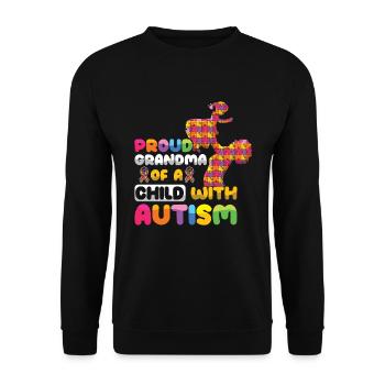 Proud Grandma Puzzle Autism Awareness - Unisex Sweatshirt - black - Front - Alina (178cm) & Michal (187cm)