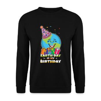 Protect Oceans Day Earth Day auch meine Geburt - Unisex Pullover - Schwarz - Vorne - Alina (178cm) & Michal (187cm)