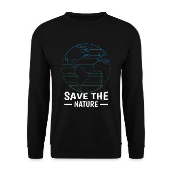 Journée minimaliste Save Nature Oceans Jour de la Terre - Sweat-shirt Unisexe - noir - Devant - Alina (178cm) & Michal (187cm)