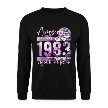 1983 Born birthday women - Unisex Sweatshirt - black - Front - Alina (178cm) & Michal (187cm)