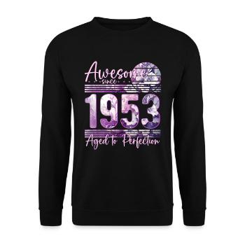 1953 Born birthday woman - Unisex Sweatshirt - black - Front - Alina (178cm) & Michal (187cm)