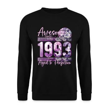 1993 Born birthday woman - Unisex Sweatshirt - black - Front - Alina (178cm) & Michal (187cm)