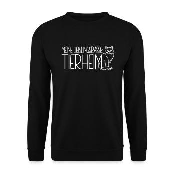 Tierschutz Katze Meine Lieblingsrasse Tierheim - Unisex Pullover - Schwarz - Vorne - Alina (178cm) & Michal (187cm)