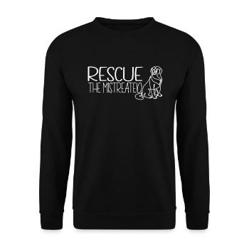 Save the abused dog rescue - Unisex Sweatshirt - black - Front - Alina (178cm) & Michal (187cm)